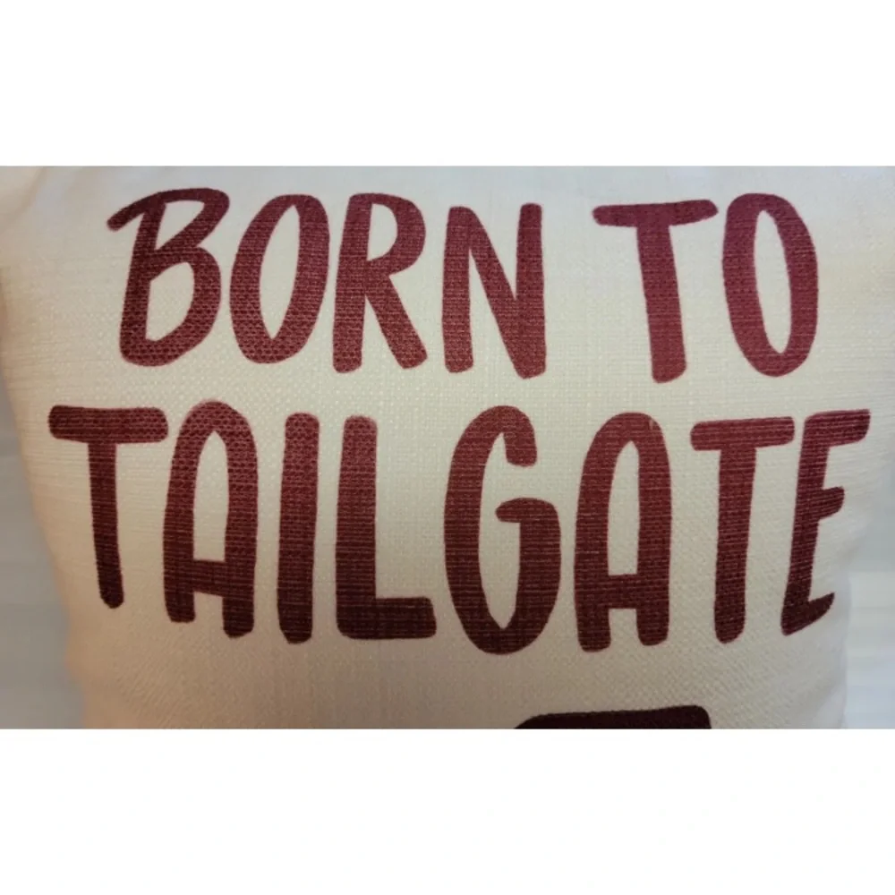 Lucky Bird Home Pillow “Born to Tailgate” New York State  Toss Throw Decor NWOT